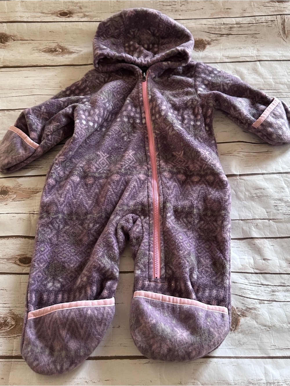 Columbia purple fleece snowsuit